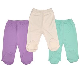 Pack 3 pantalones con pies 100% algodón pima Niña 04