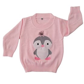 Chompa Hilo Algodon - Pinguino - Rosado
