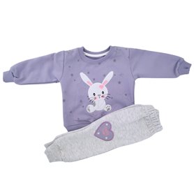 Conjunto Bebe Franela reactiva - Coneja - Morado