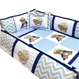 Set de Cuna y 4 protectores 130x70 cm - Prestige - Osito Rey 2