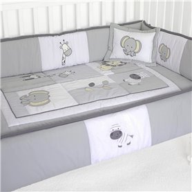 Set de Cuna y 4 protectores 130x70 cm - Prestige - Los amigos de la selva 2
