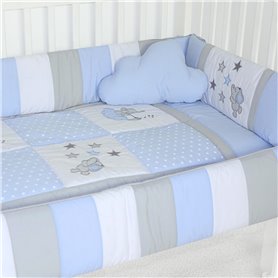 Set de Cuna y 4 protectores 130x70 cm - Prestige - Elefante jugueton