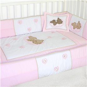Set de Cuna y 4 protectores 130x70 cm - Prestige - Osita soñadora