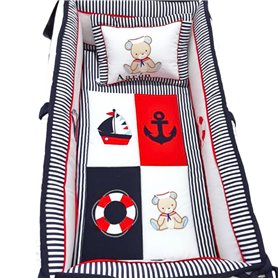Set de Cuna y 4 protectores - Moisés Mecedora - Prestige - Osito de la mar