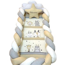 Set de Cuna y protectores - Prestige Luxe - 6 amigos Trenza