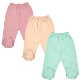Pack 3 pantalones con pies 100% algodón pima - 10