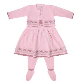 Conjunto Vestido Hilo - 3 piezas - Rosado