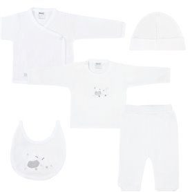 Conjunto Bebe - punto ingles - Amigos V2 - Blanco