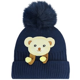Gorro Bebé - Pompón - Azul Noche