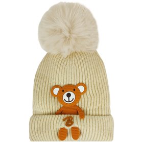 Gorro Bebé - Oso 3D - Crema
