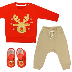 Conjunto Navidad - Reno - Rojo