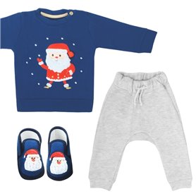 Conjunto Navidad - Papa Noel - Azul