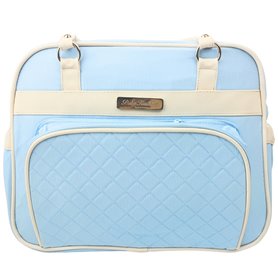 Bolso Pañalera Tela Filo - Celeste