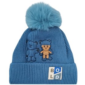 Gorro de Bebé con Pompon y Ositos | 3-36 Meses | Oceano