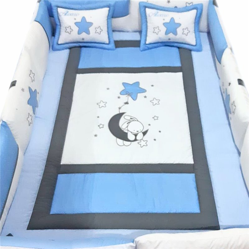 Set de Cama Cuna Cajonera y protectores pz Prestige El Conejo y  la luna