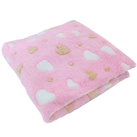 Colcha Felpa - Corazones M01