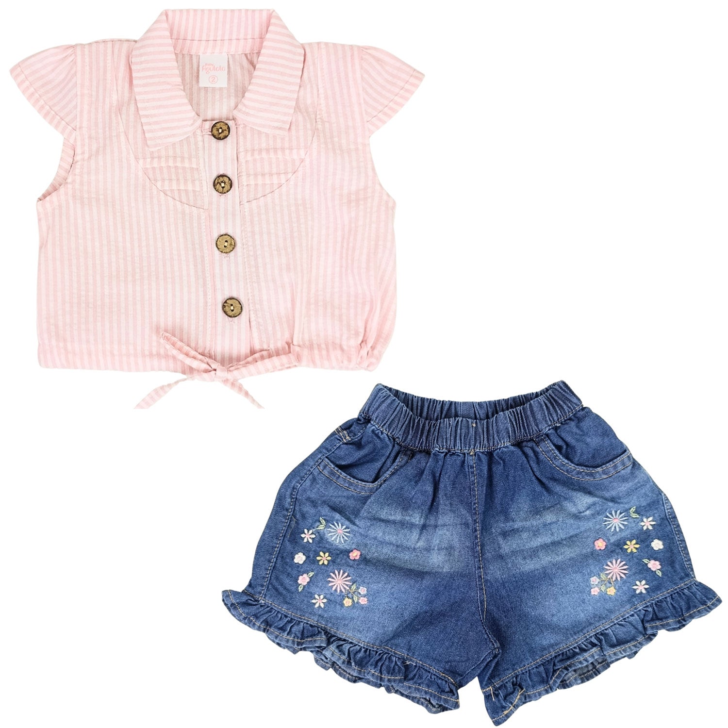 Conjunto Niña - Blusa  y Short Denim