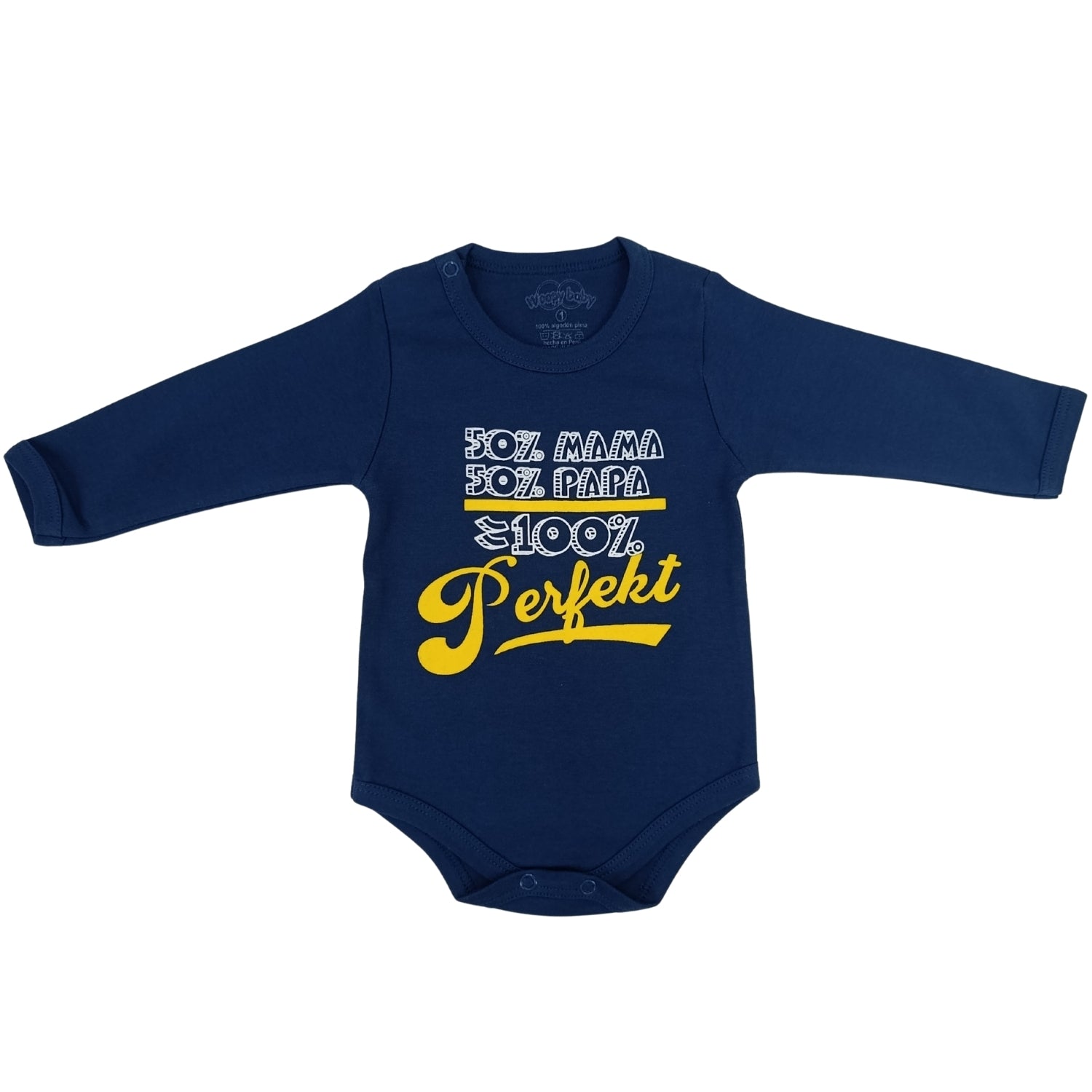 Body Bebé Manga Larga - 50 MAMA 50 PAPA - N119