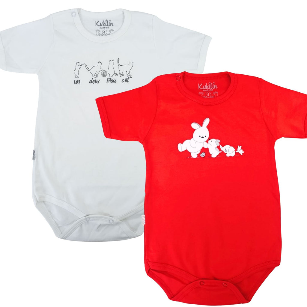 Pack de 2 Bodys de Bebé Manga Corta - N11