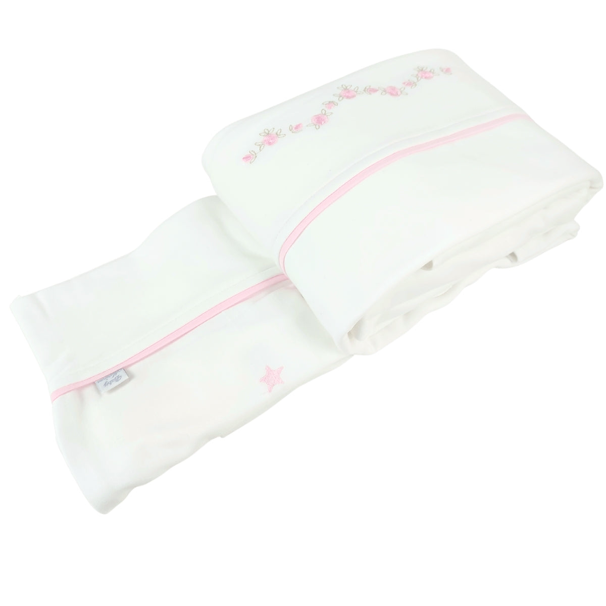Juego de Sabanas 130 x 70 cm Niña - Rosado Flores - BRB