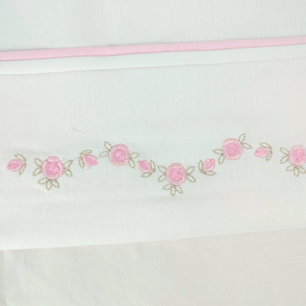 Juego de Sabanas 130 x 70 cm Niña - Rosado Flores - BRB