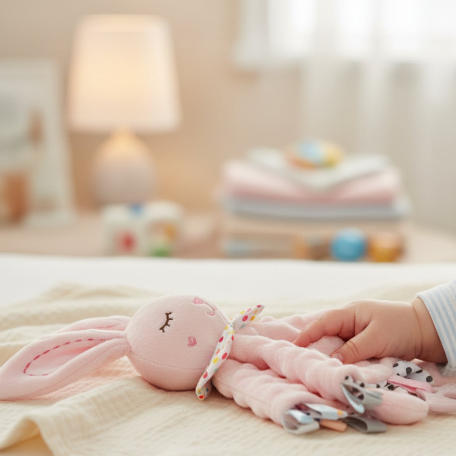 Mantita de Apego Dulce Conejito - Rosado