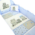 Set de cuna y Protector - Tradición - Familia hipopotamo