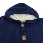 Chompa Hilo con capuche forrado en carnero - Azul noche - BLE