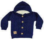 Chompa Hilo con capuche forrado en carnero - Azul noche - BLE