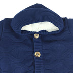 Chompa Hilo con capuche forrado en carnero - Azul noche- ROM