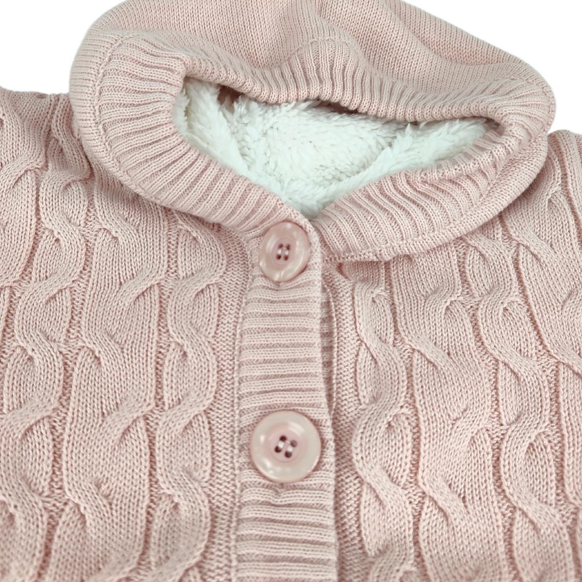 Chompa Hilo con capuche forrado en carnero - Nude - TR