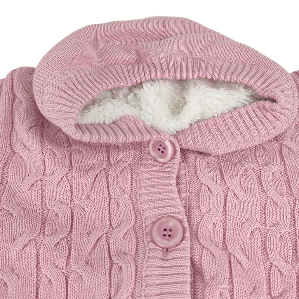 Chompa Hilo con capuche forrado en carnero - Palo Rosa - TR