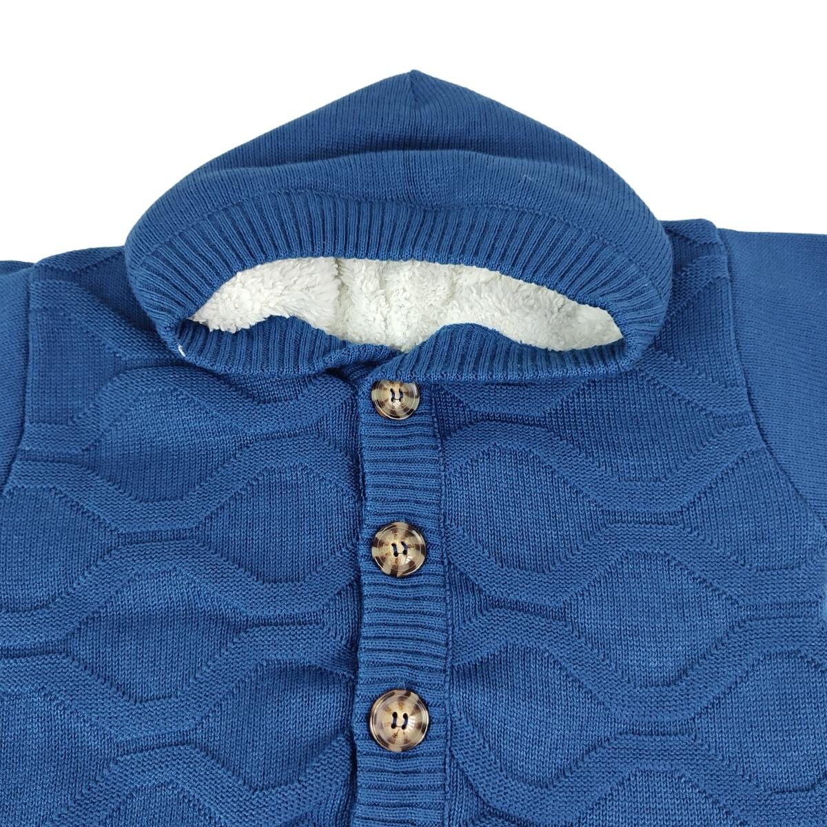 Chompa Hilo con capuche forrado en carnero - Acero - ROM