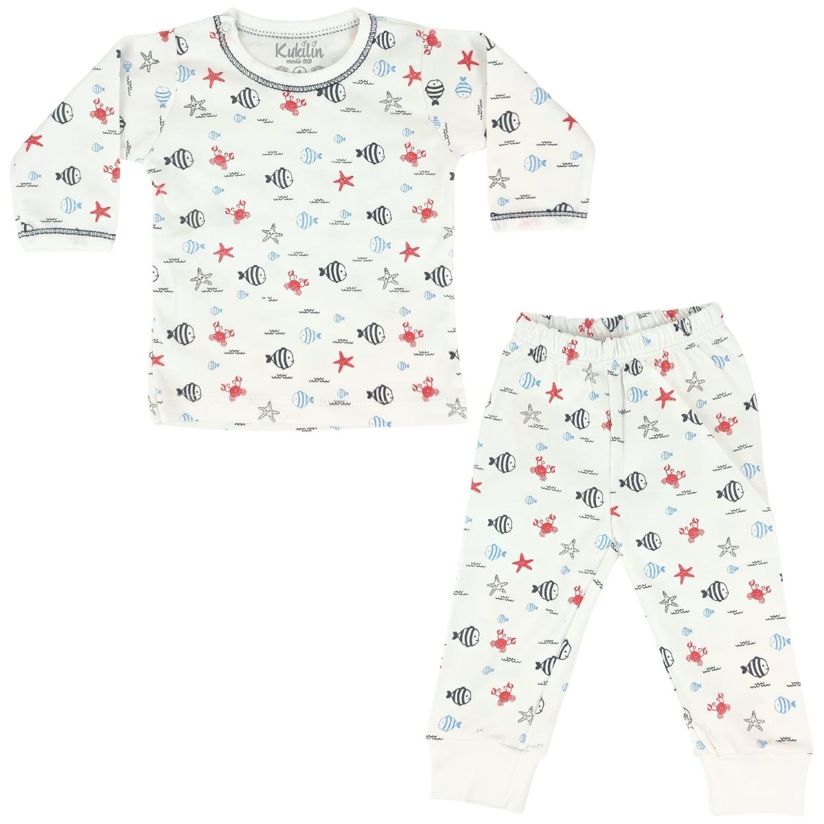 Pijama Bebe Niño - Algodon - Pez Cangrejo