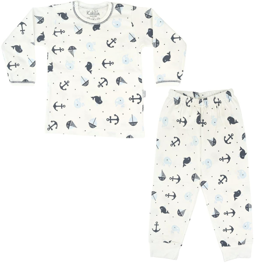 Pijama Bebe Niño - Algodon - Ballena Barco