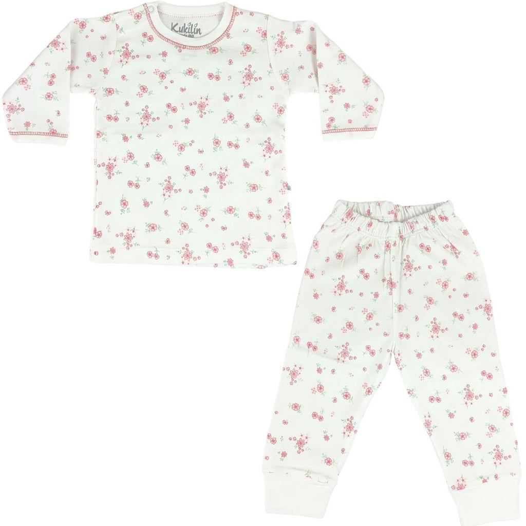 Pijama Bebe Niña - Algodon - Flores Rojas