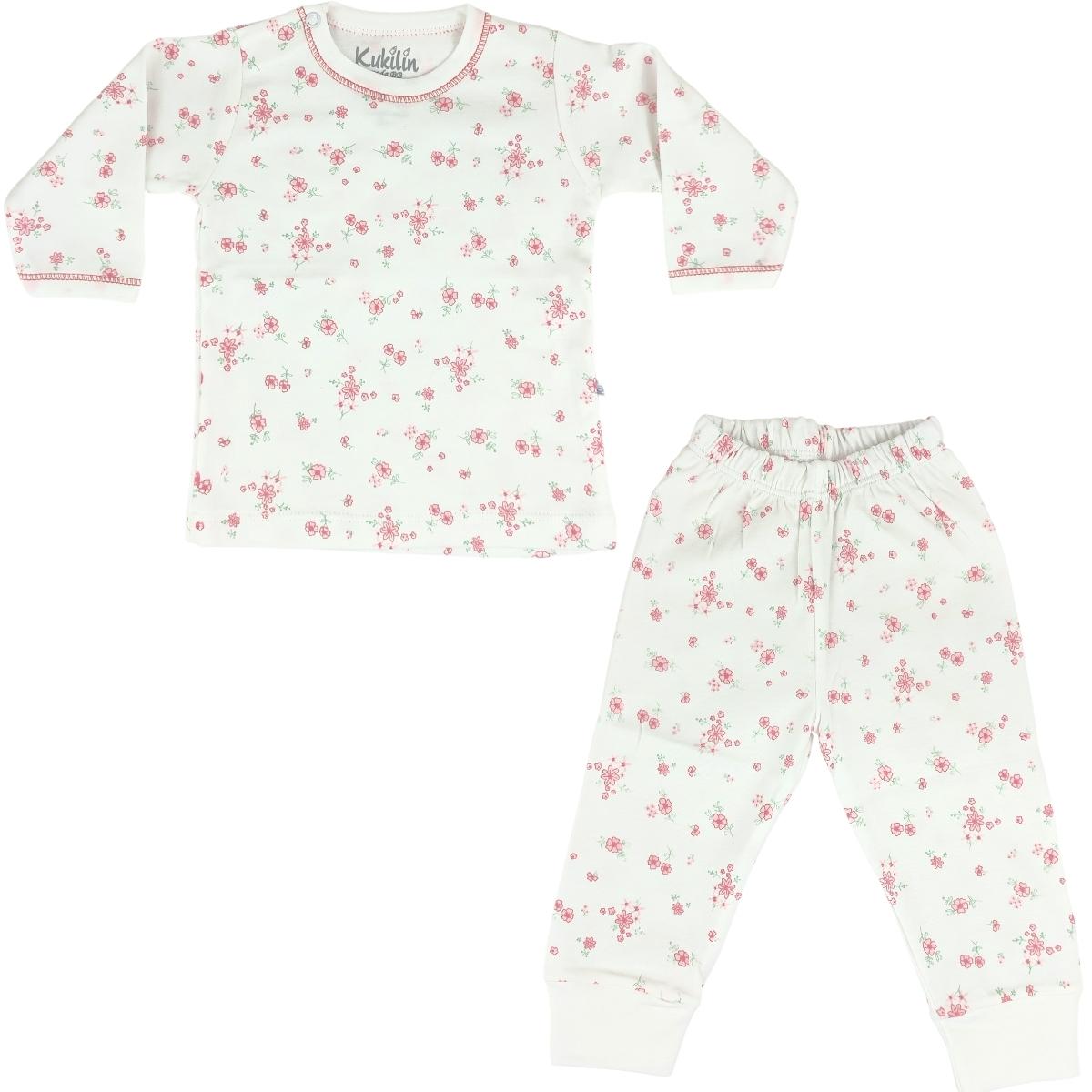 Pijama Bebe Niña - Algodon - Flores Rojas