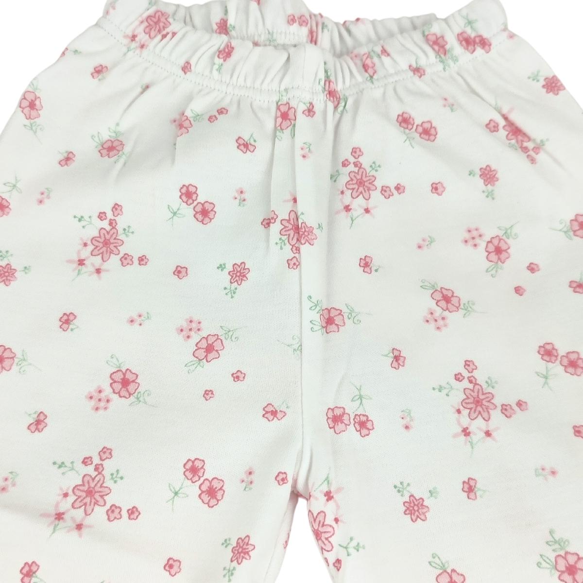 Pijama Bebe Niña - Algodon - Flores Rojas