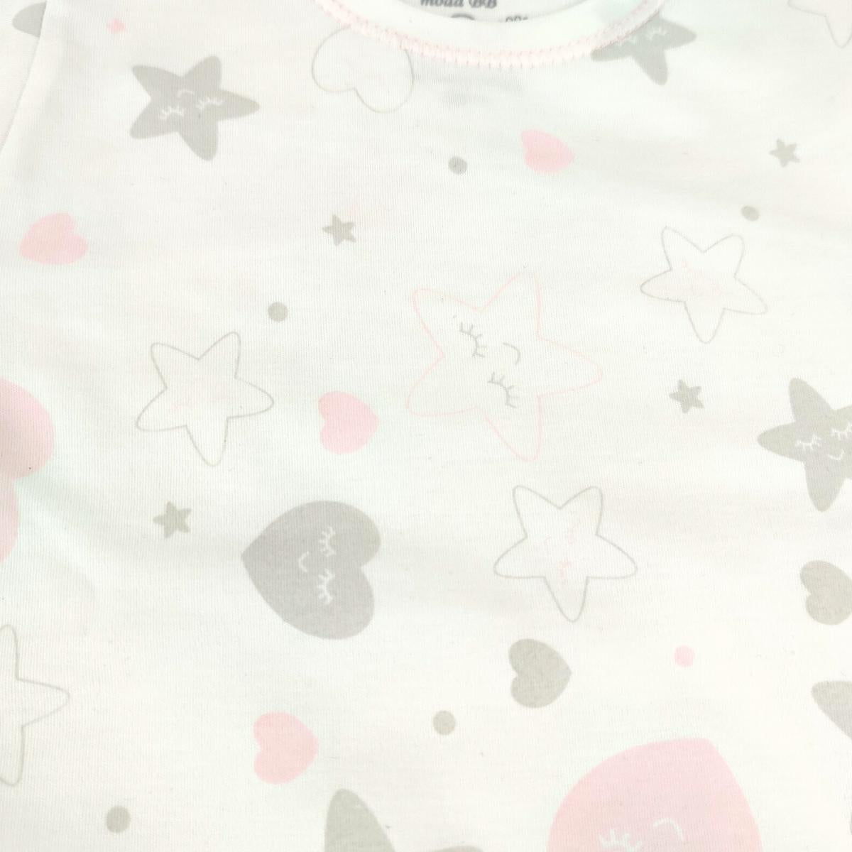 Pijama Bebe Niña - Algodon - Corazon y Estrella