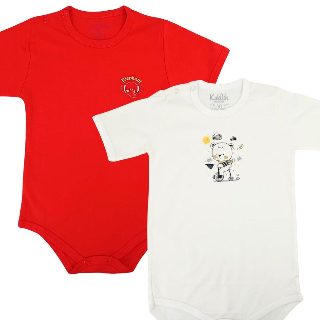 Pack de 2 Bodys de Bebé Manga Corta - N13
