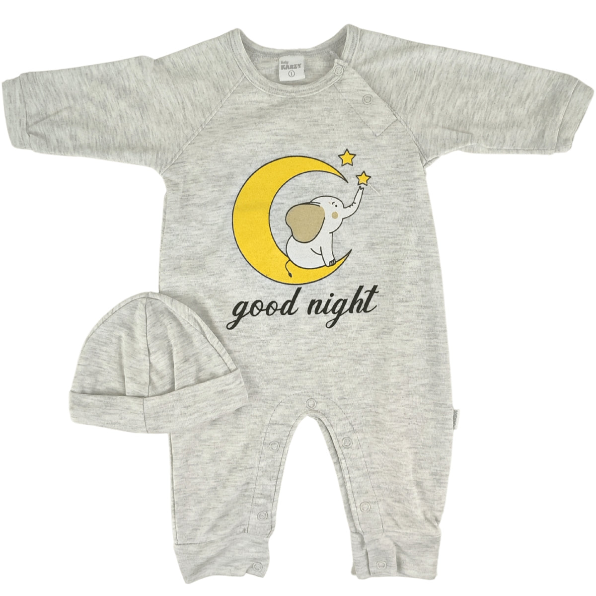 Bebecrece Pijama - Algodon Pima - Good Night Plomo