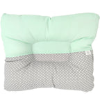 Almohada Anti Cabeza Plana Puntos blancos / Verde Agua