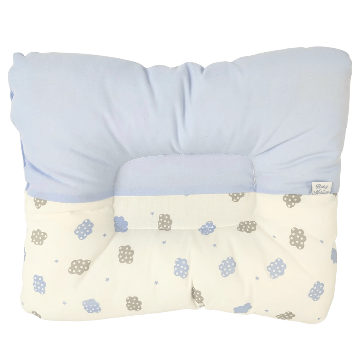 Almohada Anti Cabeza Plana Nubecitos / Celeste