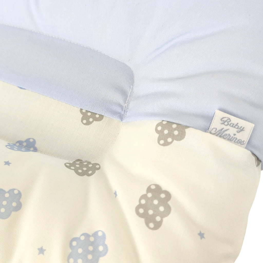 Almohada Anti Cabeza Plana Nubecitos / Celeste