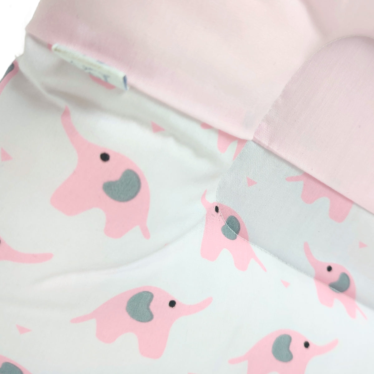 Almohada Anti Cabeza Plana Elefantes / Rosado