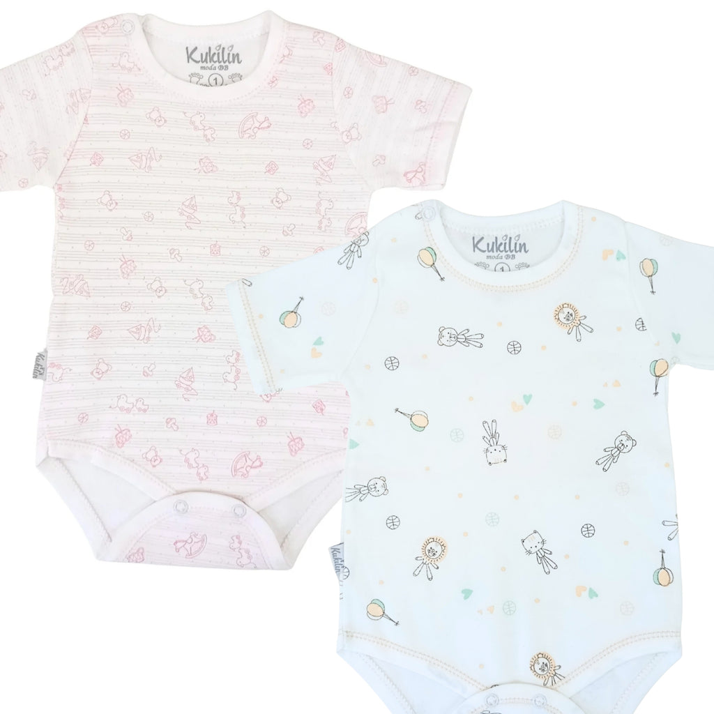 Pack de 2 Bodys de Bebé Manga Corta - N15