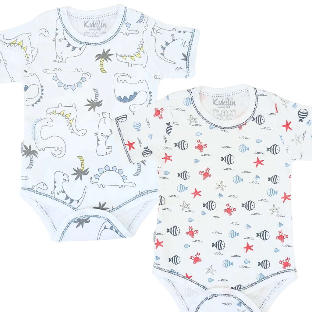 Pack de 2 Bodys de Bebé Manga Corta - N16