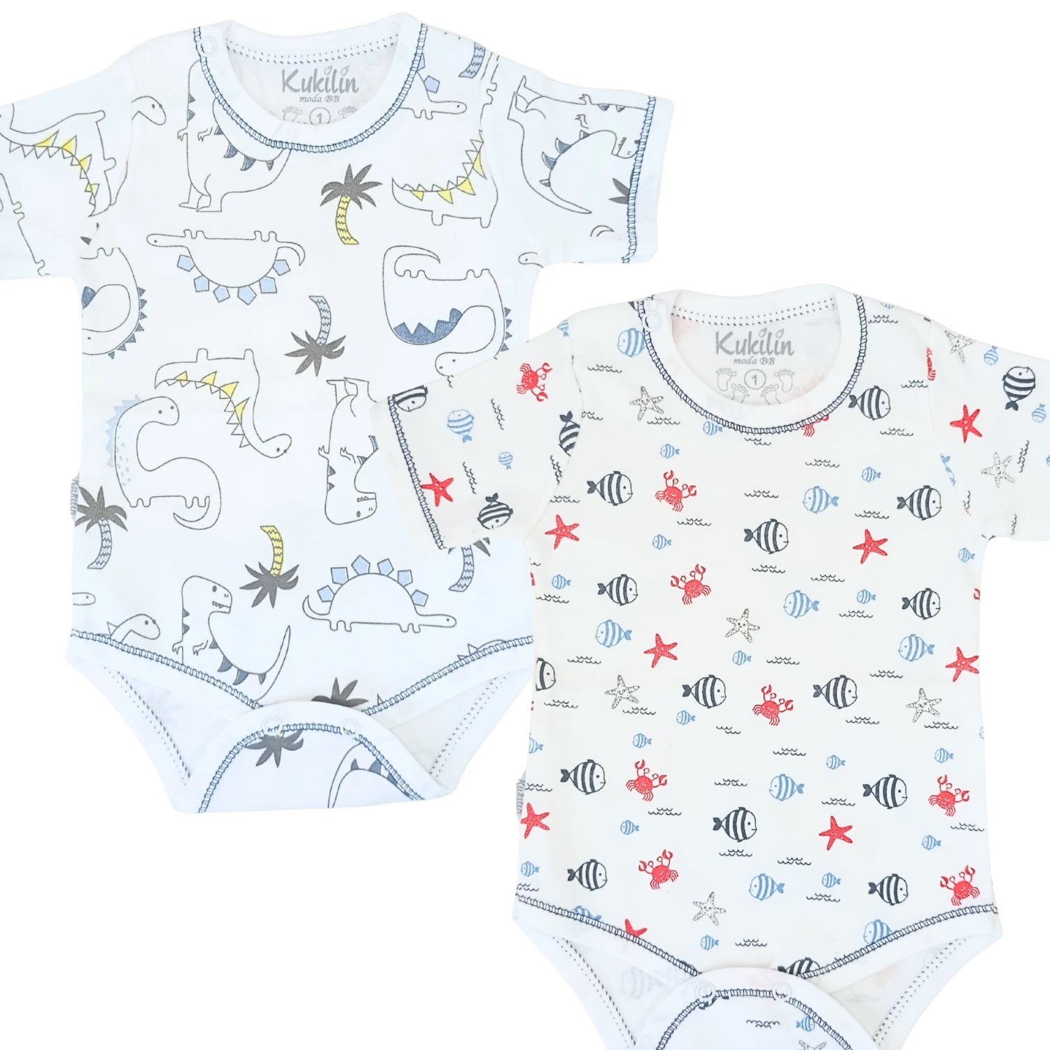 Pack de 2 Bodys de Bebé Manga Corta - N16