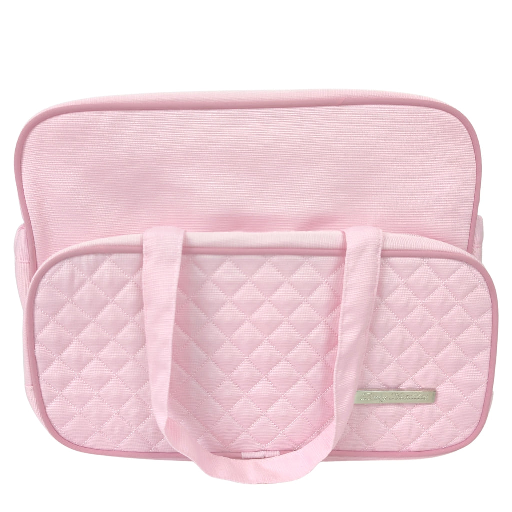 Bolso pañalera de Tela Rombo - Rosado -  N24