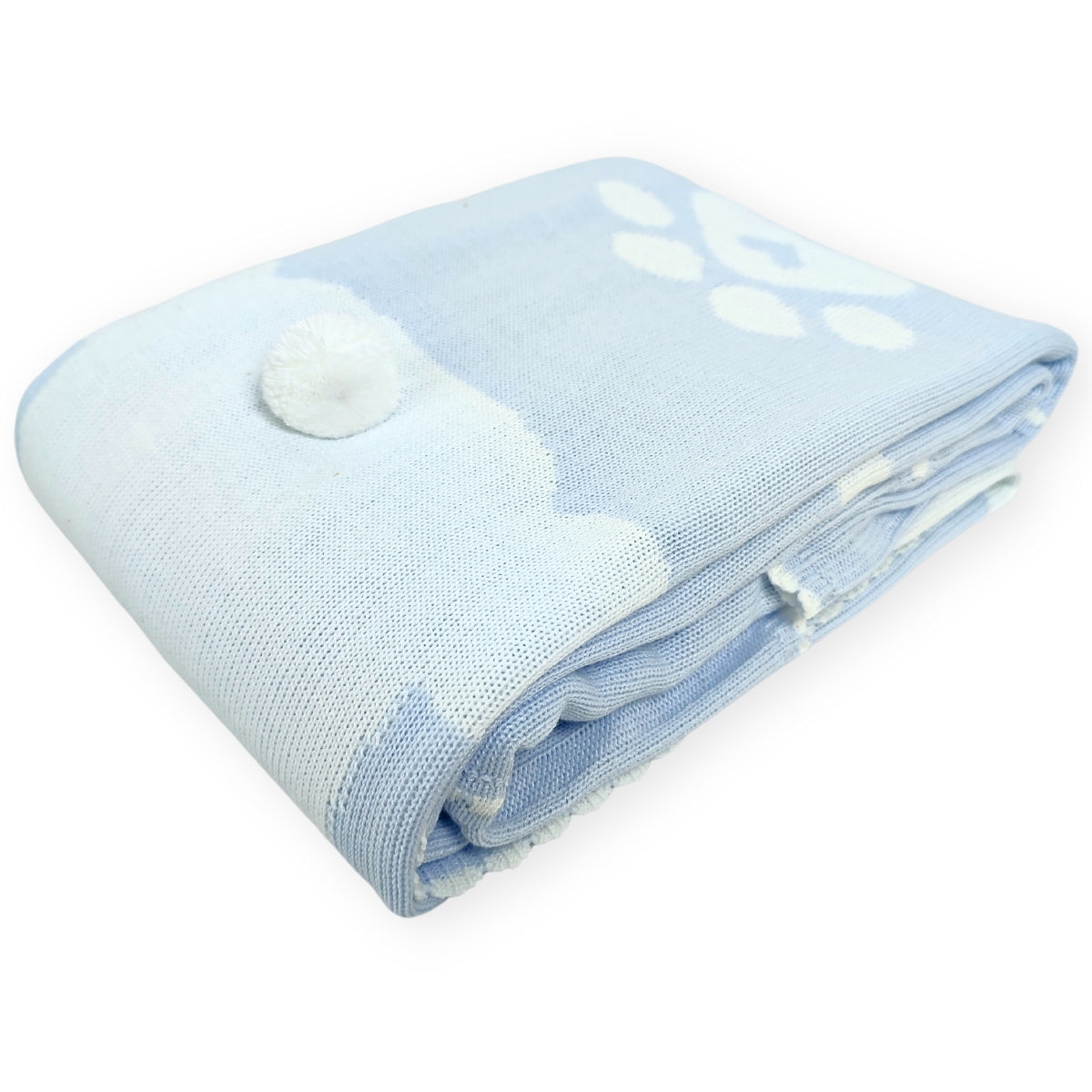 Colcha Hilo Tacto Conejito con algodon - Celeste CB